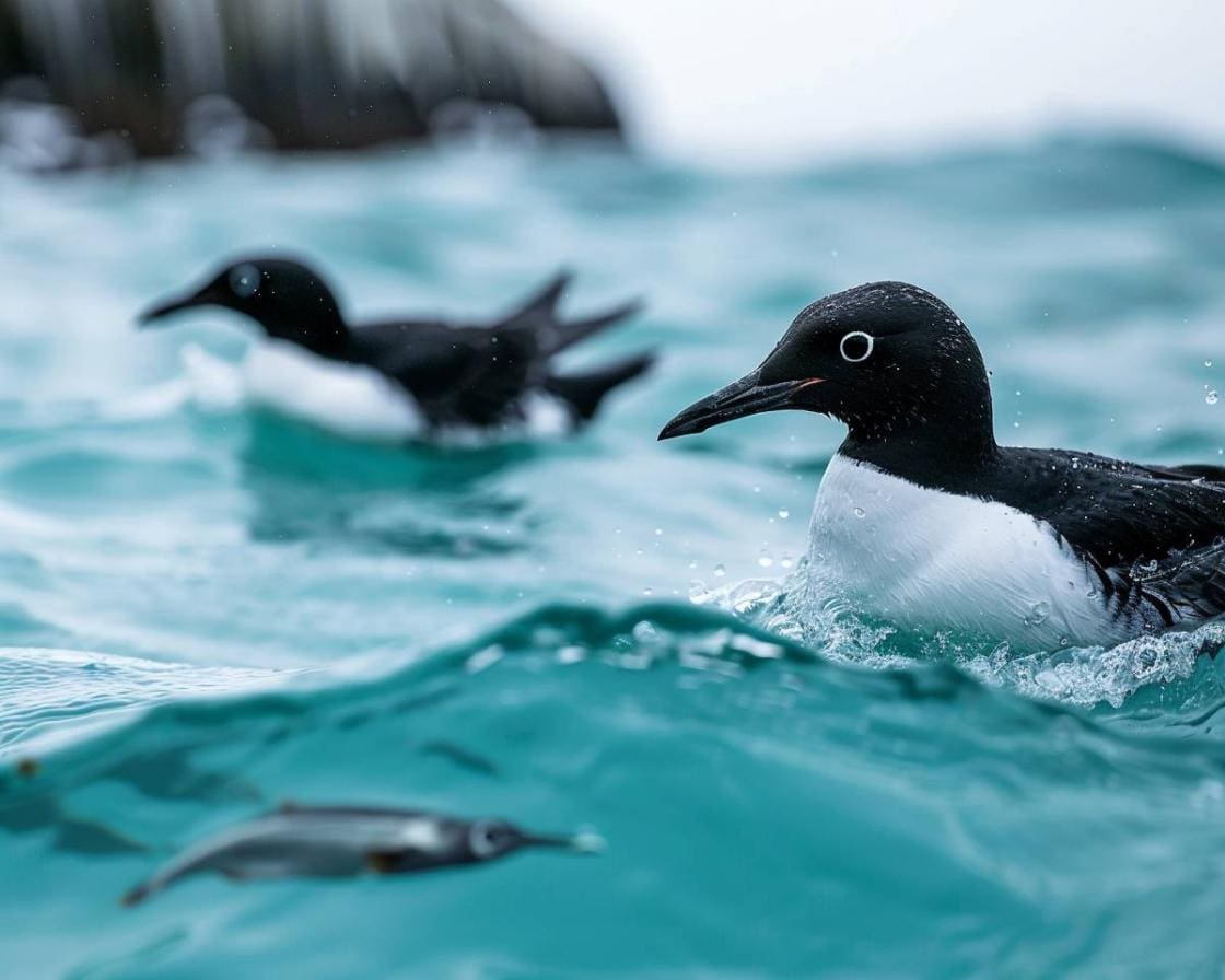 Quelles actions mènent les guillemots pour assurer leur survie ?