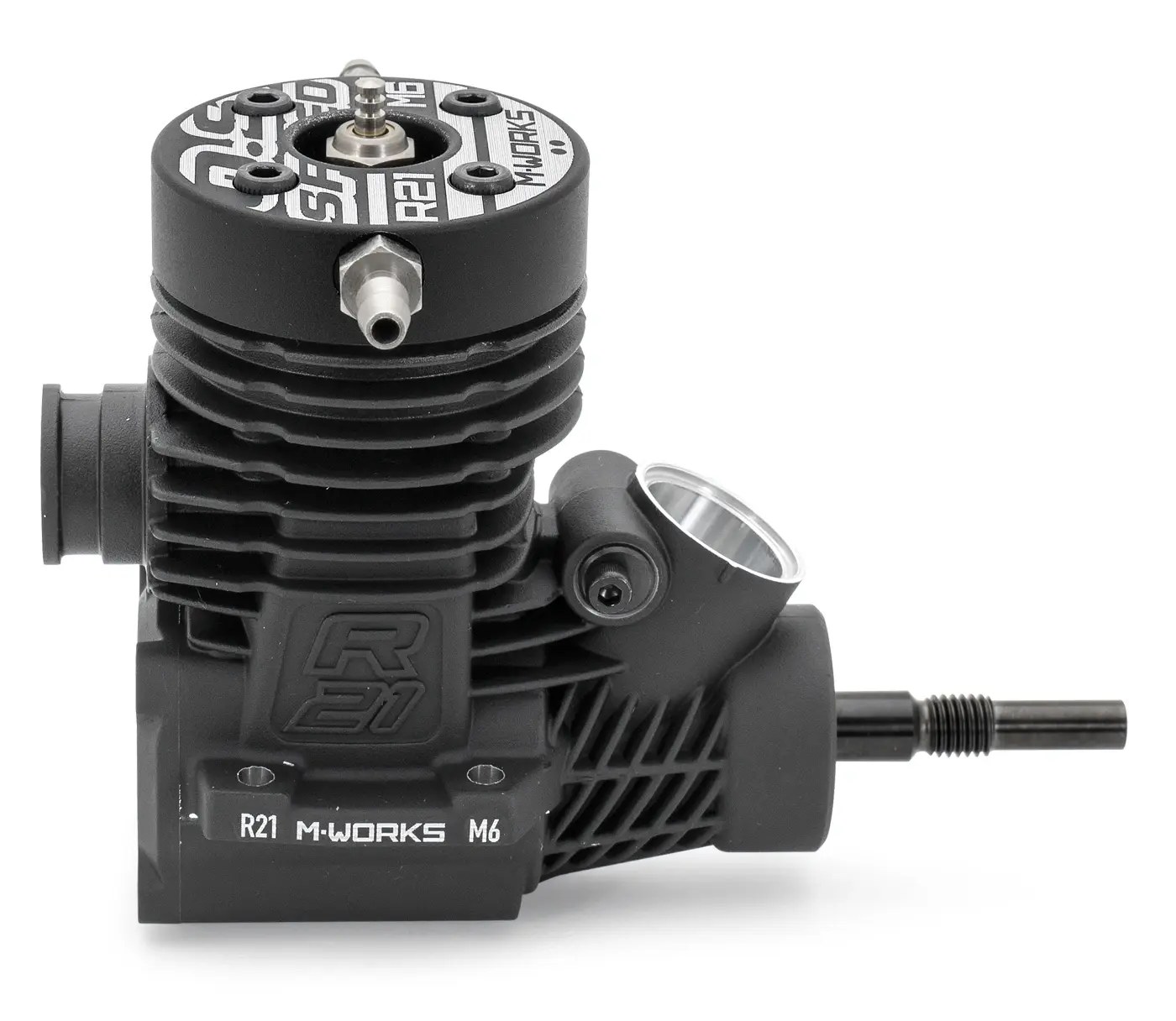 Mini moteur thermique en kit avec pistons, vilebrequin et pièces métalliques visibles
